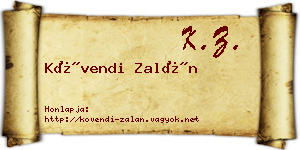 Kövendi Zalán névjegykártya